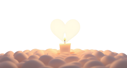 Candle Heart Shape Light Glowing Love