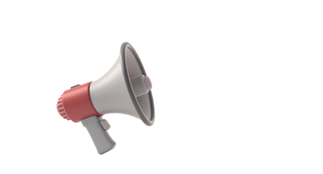 Red and White Megaphone Announcement