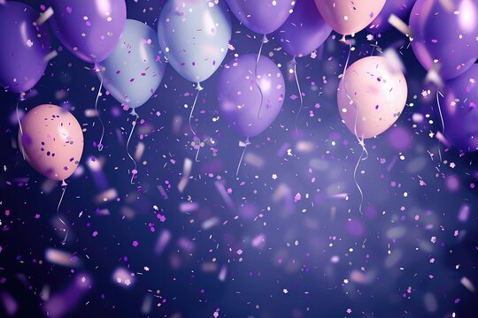 Luxurious background interior room with balloons, Beautiful decorative celebration concept. Generative AI