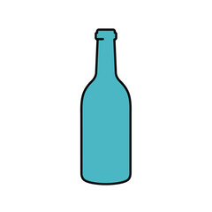 Teal Glass Bottle Icon Simple Vertical Design with Black Outline.