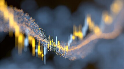 Abstract Financial Trend: A dynamic and modern visualization of financial growth, featuring vibrant particles and a blurred background.