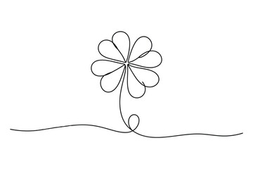 Continuous Line Drawing of a Flower | Vector Art for a Floral and a Nature.