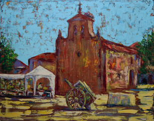 Spanish Fair in Miranda de Azan, Salamanca art painting
