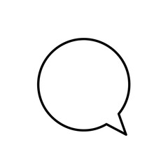 Fototapeta premium A simple black outline of a speech bubble with a rounded shape and a small triangular pointer element