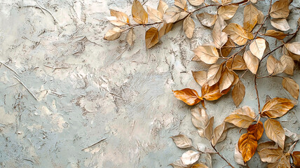 AI Generated - Wall with a bunch of brown leaves on it. Commercial illustration artwork for business applications. High-resolution. Premium quality. Professional grade. Detailed composition. Vibrant.