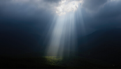 Sun rays in the sky