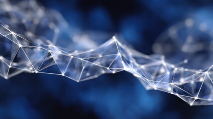 Digital Network: A close-up view reveals an intricate network of interconnected lines and points, symbolizing the complexity and connectivity of the digital world.
