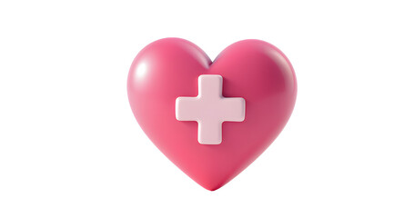 Obraz premium Pink heart with plus sign