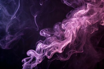 An abstract purple smoke background with swirling textures creates a mysterious and elegant atmosphere with a dreamy and magical effect