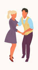 people dancing. happy cartoon characters listening music and dance from joy and fun, disco enjoy party. vector cartoon characters.
