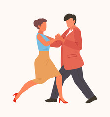 people dancing. disco enjoy party, happy cartoon characters listening music and dance from joy and fun. vector cartoon characters.