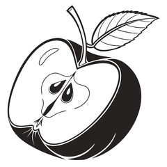 vector illustration of an apple with leaf