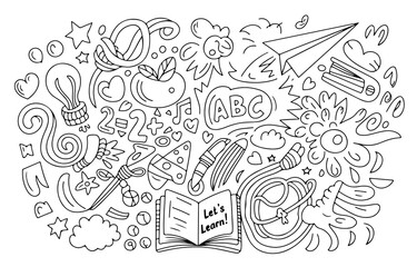 Back to School: Fun Doodle Art for Kids' Coloring Pages