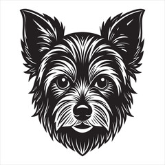 An Elegant Portrait of a Yorkshire Terrier, a Small and Spirited Breed with a Luxurious, Silky Steel Blue and Tan Coat