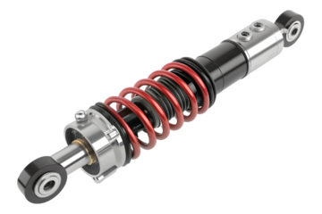 Shock absorber isolated on transparent background, a vital part of vehicle suspension
