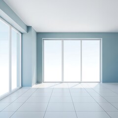 Obraz premium Empty room with large windows