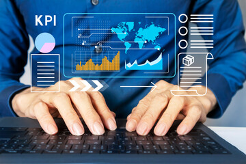 KPI concept, Key Performance Indicator concept, data management for performance measurement and evaluation in various areas of marketing, customer service.