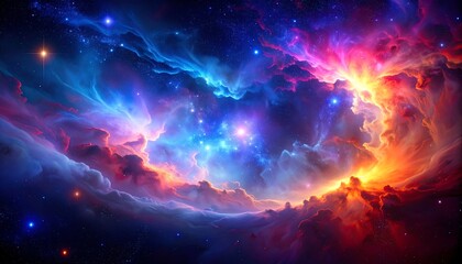 Naklejka premium Colorful cosmic nebula