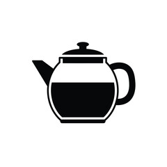 Stylized teapot silhouette illustration on a white background. EPS 10.