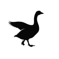 Duck silhouette vector illustration on a white background. EPS 10.
