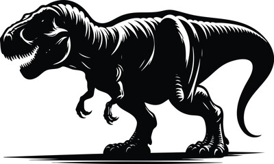 Historical T-rex animal vector illustration isolated on white background © Md Hasan