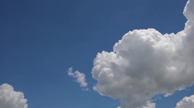 Clear blue sky with white clouds on summer day summer