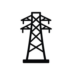 Electric transmission tower silhouette illustration on a white background. EPS 10.