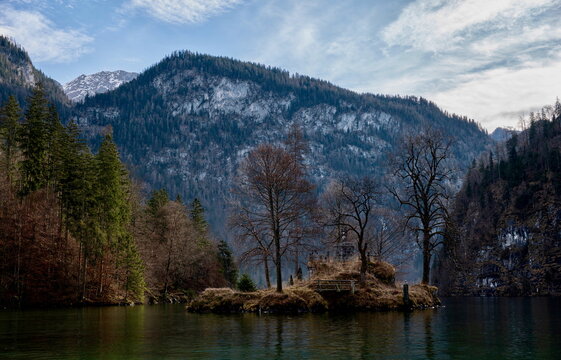 Christlieger Island on K&ouml;nigssee &ndash; Surrounded by Alpine Cliffs