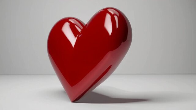 Rendered Shiny Crimson Heart Symbol Red