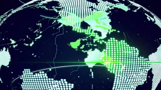 World map illustration highlighting Brazil's global influence through dotted representation