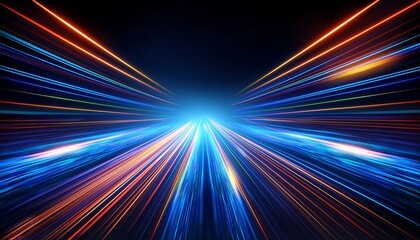 dynamic light trails moving across a dark abstract background glowing motion vertical