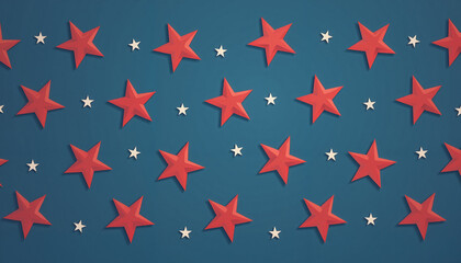 Red and white stars pattern on blue background
