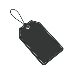 Blank black price tag vector mockup