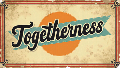 Vintage poster design with the word "Togetherness"
