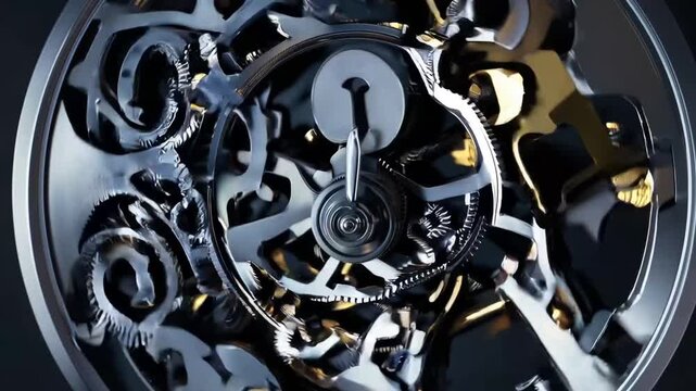 three-dimensional computer-generated representing the conclusion of existence, feelings of ruin, negative emotions, and psychological depiction of timepiece with mechanical components exploding