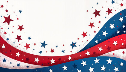 Obraz premium Abstract stars and stripes background in red, white, and blue 