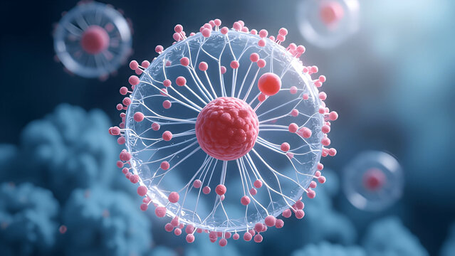 A high-resolution, realistic bright-field micrograph showing the nuclear sap filling the cell nucleus.