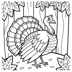 Autumn Turkey in wooden background for happy thanksgiving day.