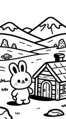 draw paint image house in the woods