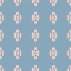 Pastel Ikat Minimal Seamless Pattern, Soft Boho Abstract Textile Design, Modern Geometric Background in Light Pink Blue Mint Beige Tones, Elegant Minimalist Fabric Texture Illustration
