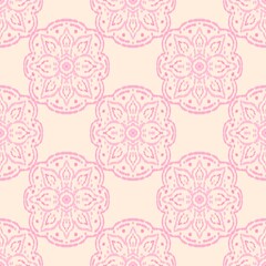 Pastel Ikat Minimal Seamless Pattern, Soft Boho Abstract Textile Design, Modern Geometric Background in Light Pink Blue Mint Beige Tones, Elegant Minimalist Fabric Texture Illustration
