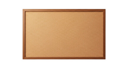 Fototapeta premium Clean corkboard with wooden frame, isolated on white, ideal for office organization and reminders display