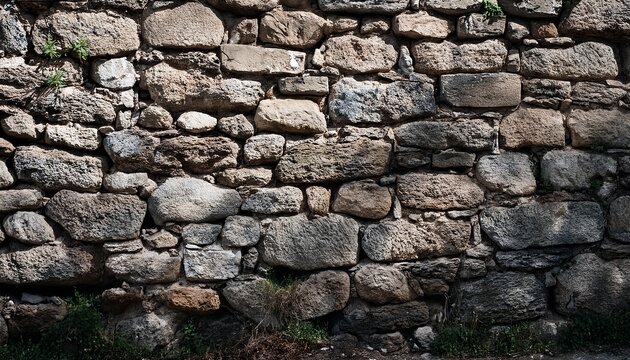 old dilapidated stone wall as a background
