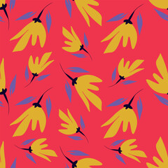 Seamless flowers pattern. Hand draw abstract pattern
