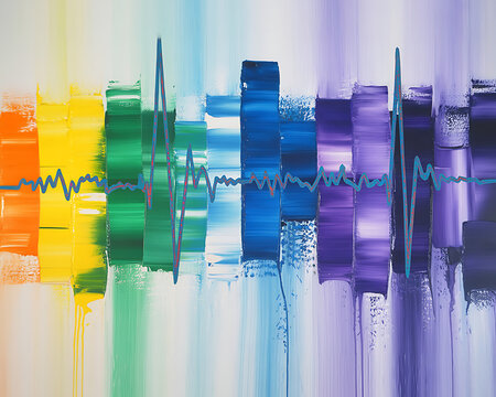 Abstract Sound Wave and Color Spectrum Painting equalizer