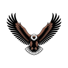 Obraz premium Detailed American Bald Eagle with Open Wings on a Transparent Background