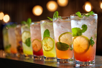 Refreshing Summer Mocktails A Vibrant Display of Colorful Beverages