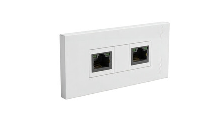Dual port Ethernet wall plate installation providing network connectivity access points in a minimalist style