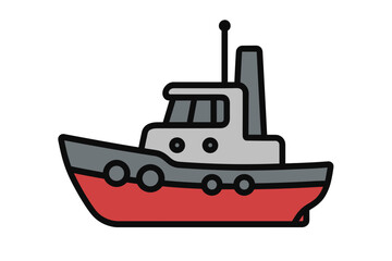 Obraz premium Vector Illustration of Tugboat Icon