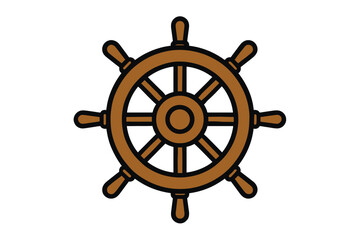 Obraz premium vector Illustration of Ship’s Wheel Icon